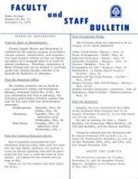 Faculty Bulletin, Volume 12, No. 10, November 11, 1974