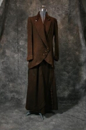 Brown and Black Woven Wool Suit