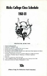 Ricks College Class Schedule 1968-69