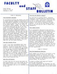 Faculty Bulletin, Volume 13, No. 18, February 2, 1976