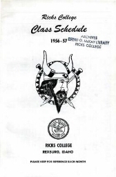 Ricks College Class Schedule 1956-57