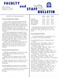 Faculty Bulletin, Volume 12, No. 21, February 17, 1975