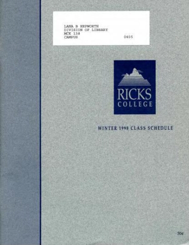 Ricks College Winter 1998 Class Schedule