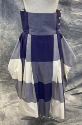 Cream Purple Plaid Skirt