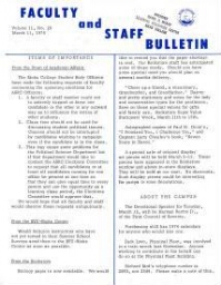 Faculty Bulletin, Volume 11, No. 26, March 11, 1974