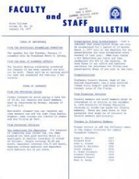 Faculty Bulletin, Volume 14, No. 15, January 10, 1977