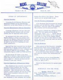 Faculty Bulletin, Volume 7, No. 30, March 30, 1970