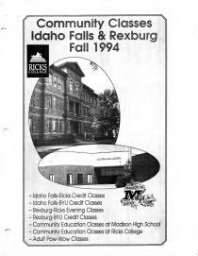 Community Classes Idaho Falls & Rexburg Fall 1994