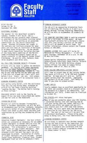 Faculty Bulletin, Volume 21, No. 5, September 28, 1983