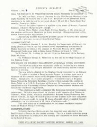 Faculty Bulletin, Volume 1, No. 3, March 18, 1964