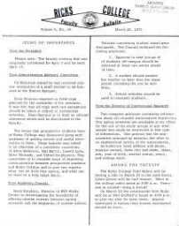 Faculty Bulletin, Volume 9, No. 24, March 20, 1972