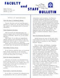 Faculty Bulletin, Volume 12, No. 23, March 3, 1975