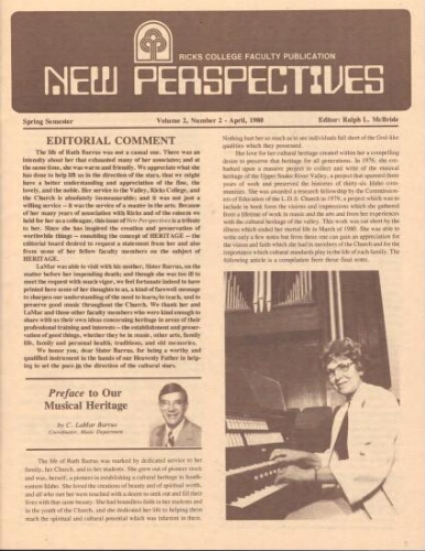 Ricks College New Perspectives Vol. 2, No. 2- April, 1980