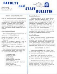 Faculty Bulletin, Volume 12, No. 11, November 18, 1974