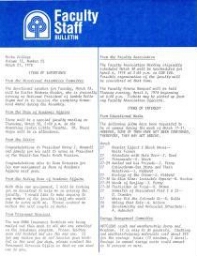 Faculty Bulletin, Volume 15, No. 25, March 27, 1978