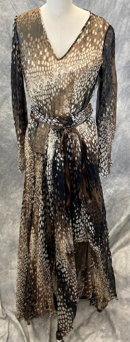 Brown Silk Chiffon Dress