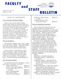 Faculty Bulletin, Volume 11, No. 25, March 4, 1974