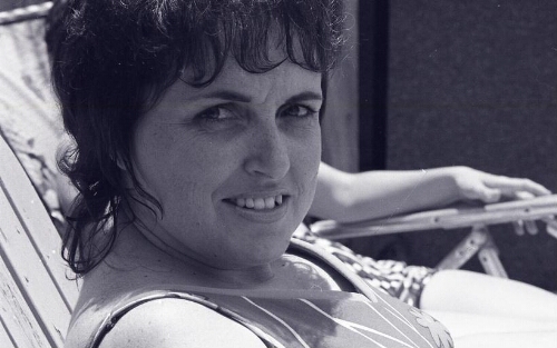 Portrait of woman at the pool