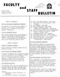 Faculty Bulletin, Volume 14, No. 17, January 24, 1977