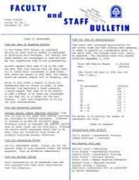 Faculty Bulletin, Volume 13, No. 2, September 15, 1975