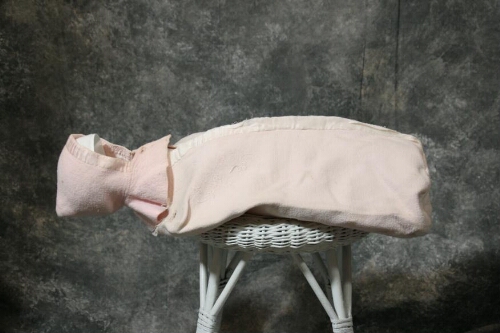 Pink Cotton Fleece With Matching Bonnet