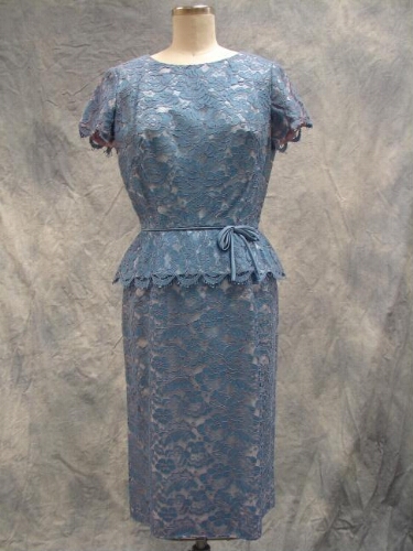 Blue Lace Peplum Dress