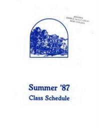 Summer '87 Class Schedule