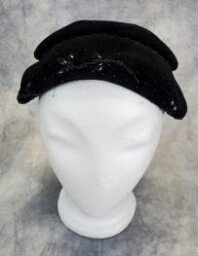 Black Beaded Half Hat