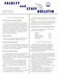 Faculty Bulletin, Volume 10, No. 19, February 12, 1973
