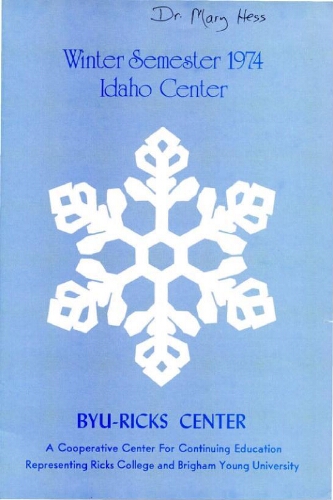 BYU-Ricks Center for Continuing Education, Winter Semester 1974