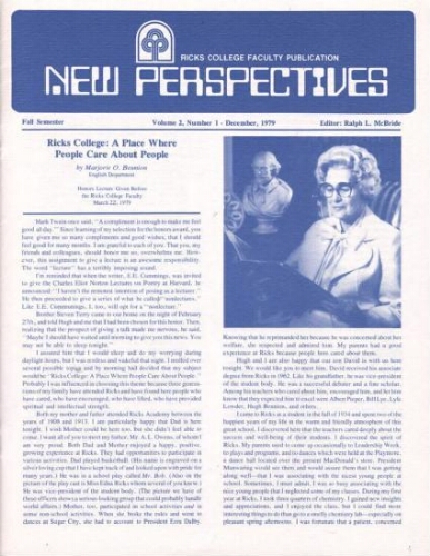 Ricks College New Perspectives Vol. 2, No. 1 - December, 1979