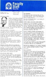 Faculty Bulletin, Volume 22, No. 3, September 20, 1984