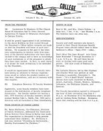 Faculty Bulletin, Volume 8, No. 12, October 30, 1970